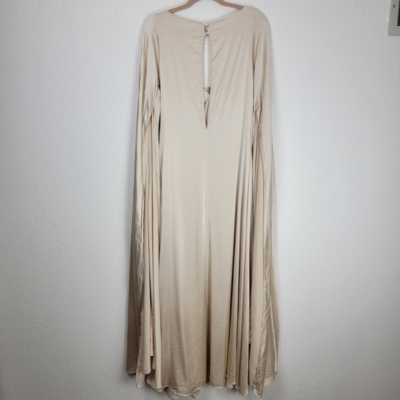 Cult Gaia Shaine Gown Maxi Cape Bridal Silk Cutouts White Ivory Medium - Picture 10 of 17